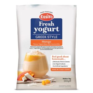 EasiYo Yaourt Mangue à la grecque avec morceaux de noix de coco