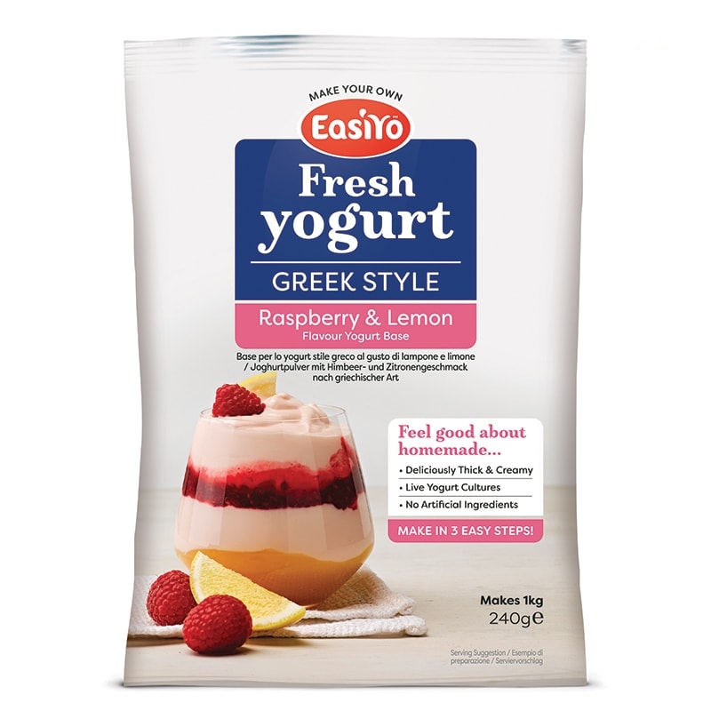 EasiYo Yaourt à la grecque à la framboise et au citron