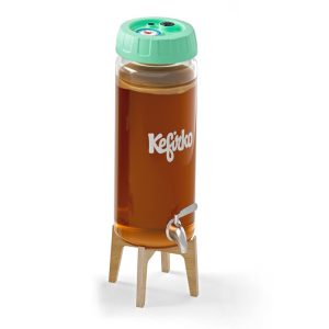 KefirKo Fermenteur à kombucha avec support et robinet (4 l)